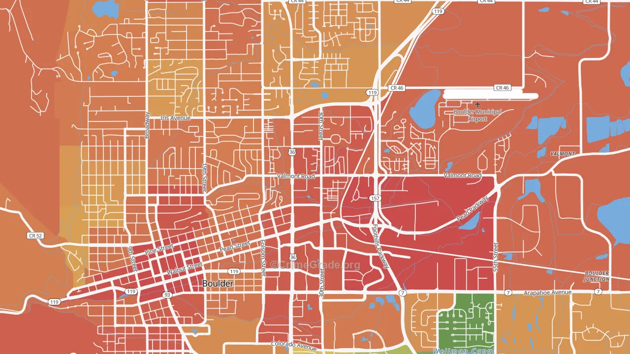 Crossroads, Boulder, CO Map of Vandalism Rates