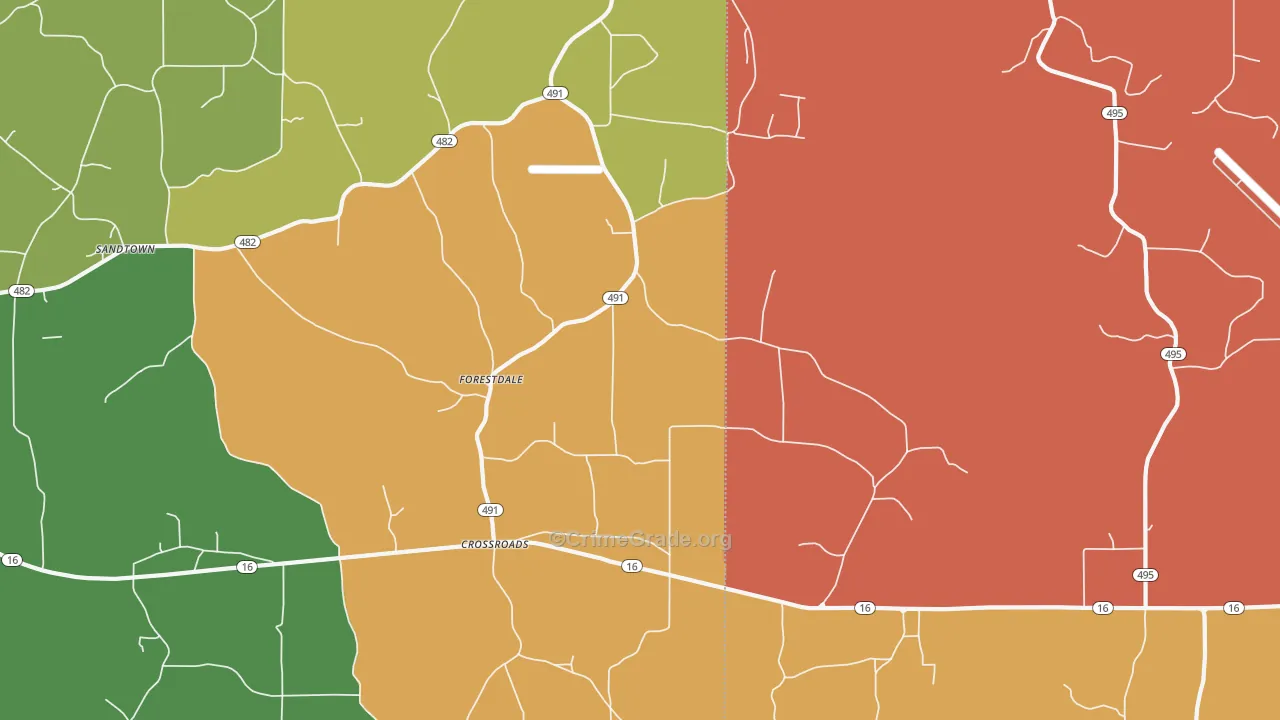 Crossroads, MS Map of Vandalism Rates