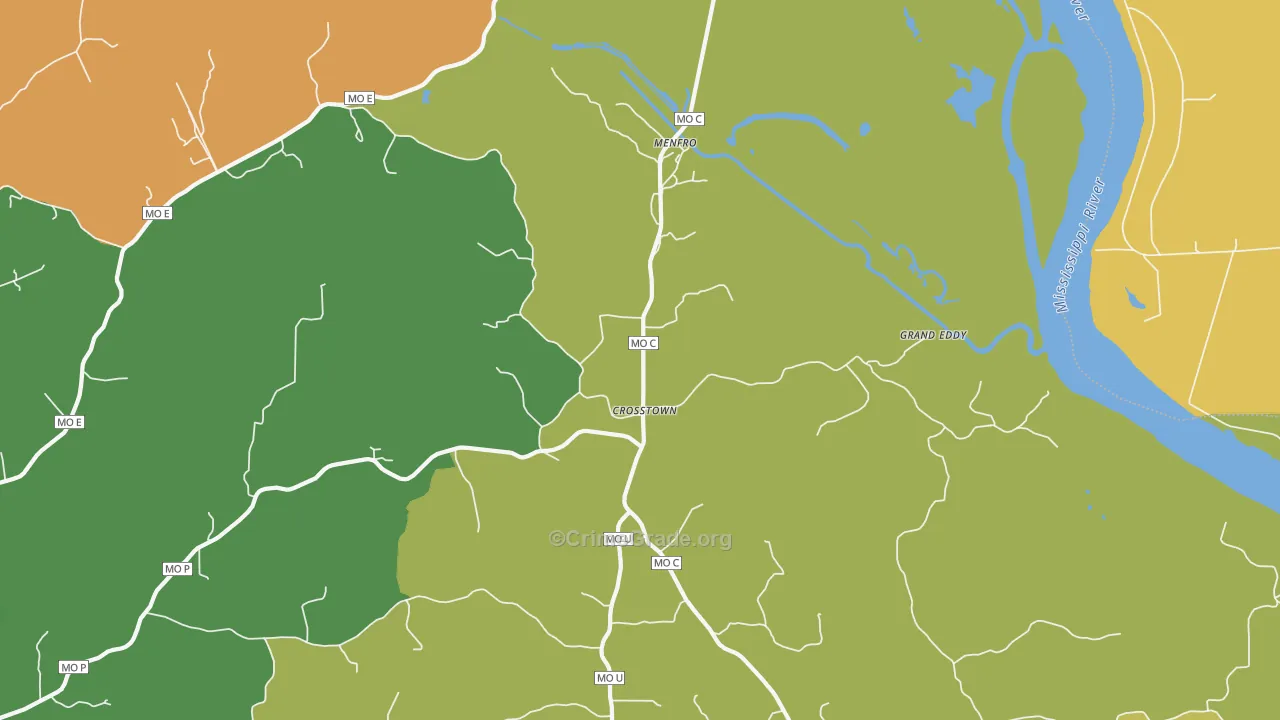 Crosstown, MO Map of Vandalism Rates