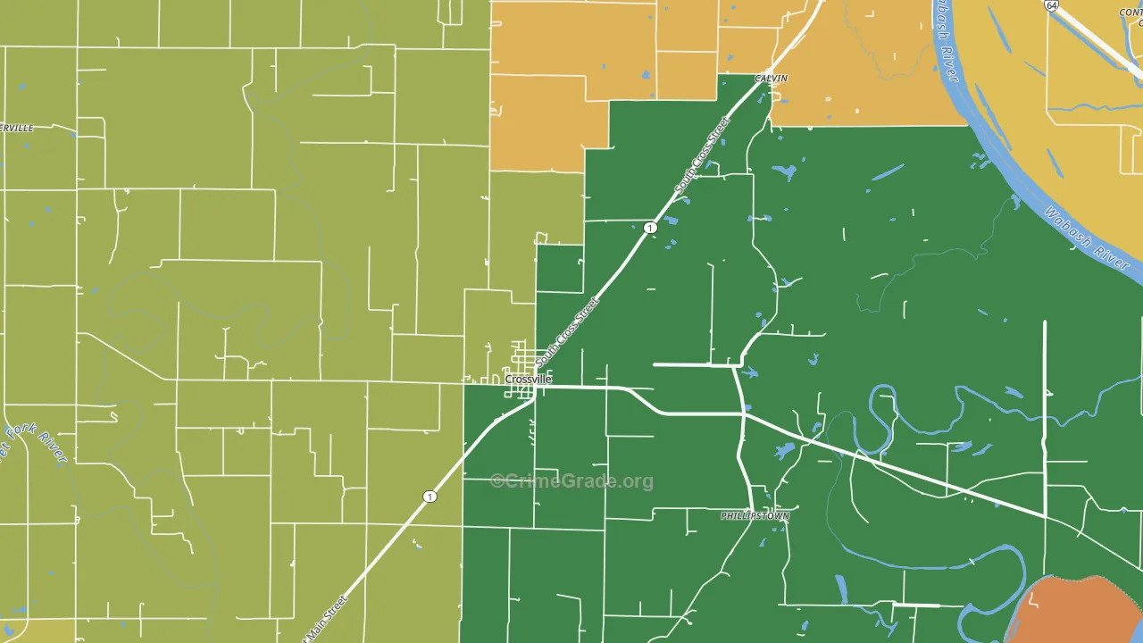 Crossville, IL Map of Vandalism Rates