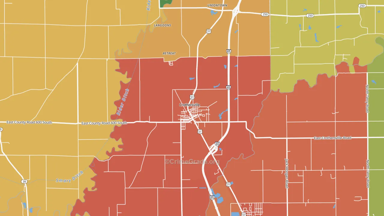 Crothersville, IN Map of Vandalism Rates