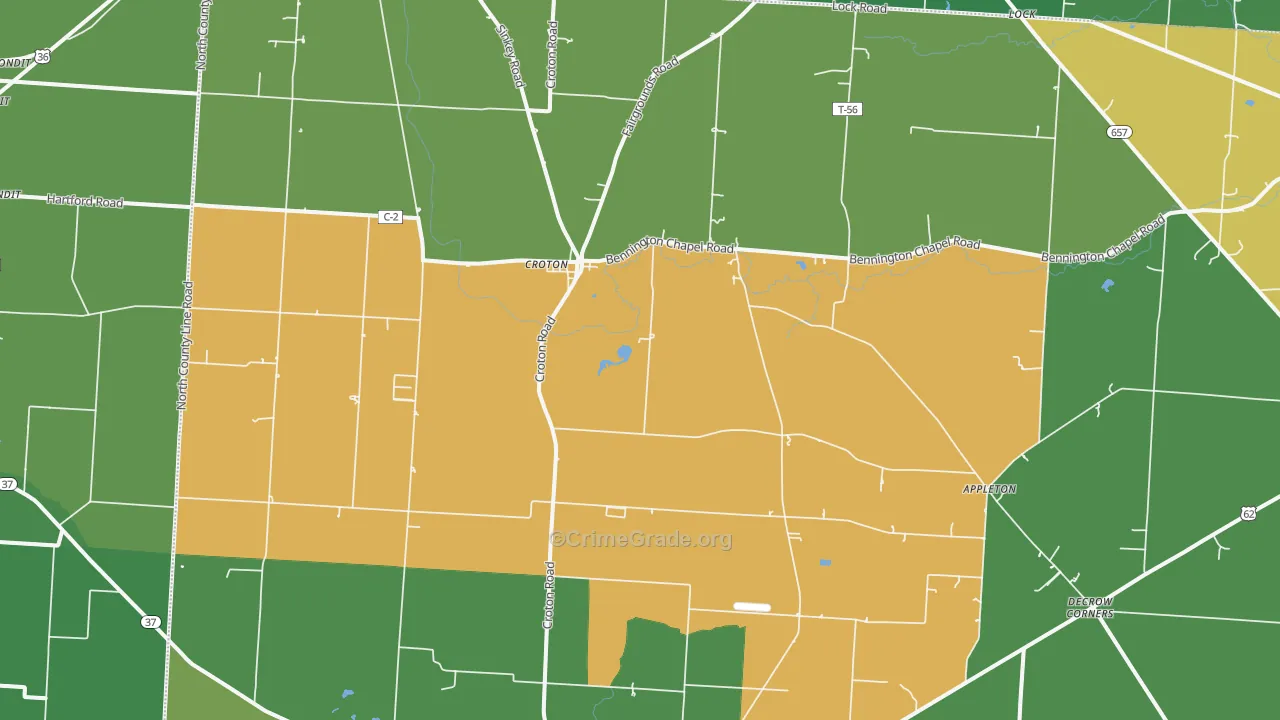 Croton, OH Map of Vandalism Rates