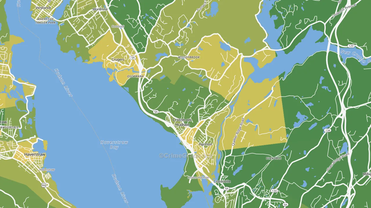 Croton On Hudson, NY Map of Vandalism Rates