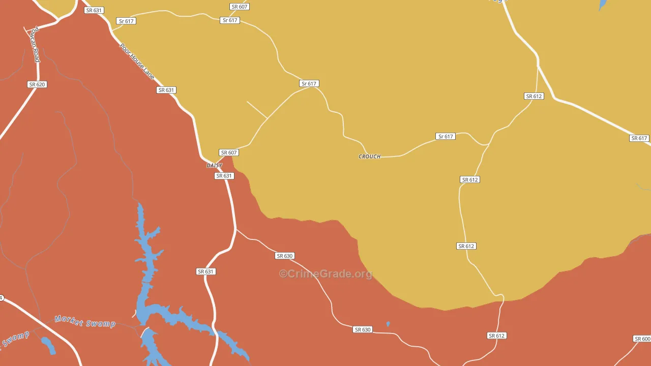 Crouch, VA Map of Vandalism Rates