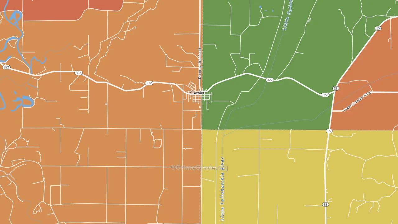 Crowder, MS Map of Vandalism Rates