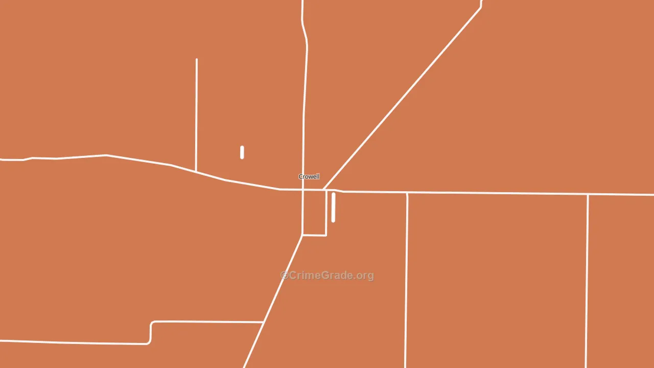 Crowell, TX Map of Vandalism Rates