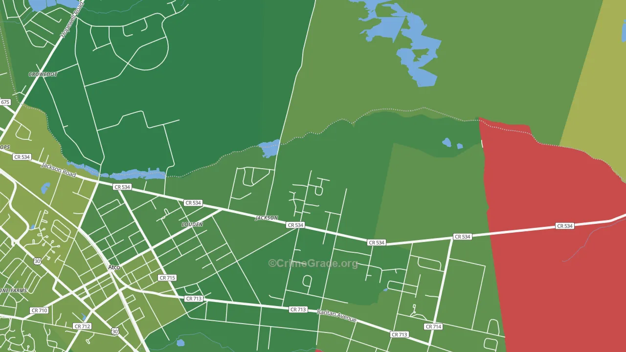 Crowfoot, NJ Map of Vandalism Rates