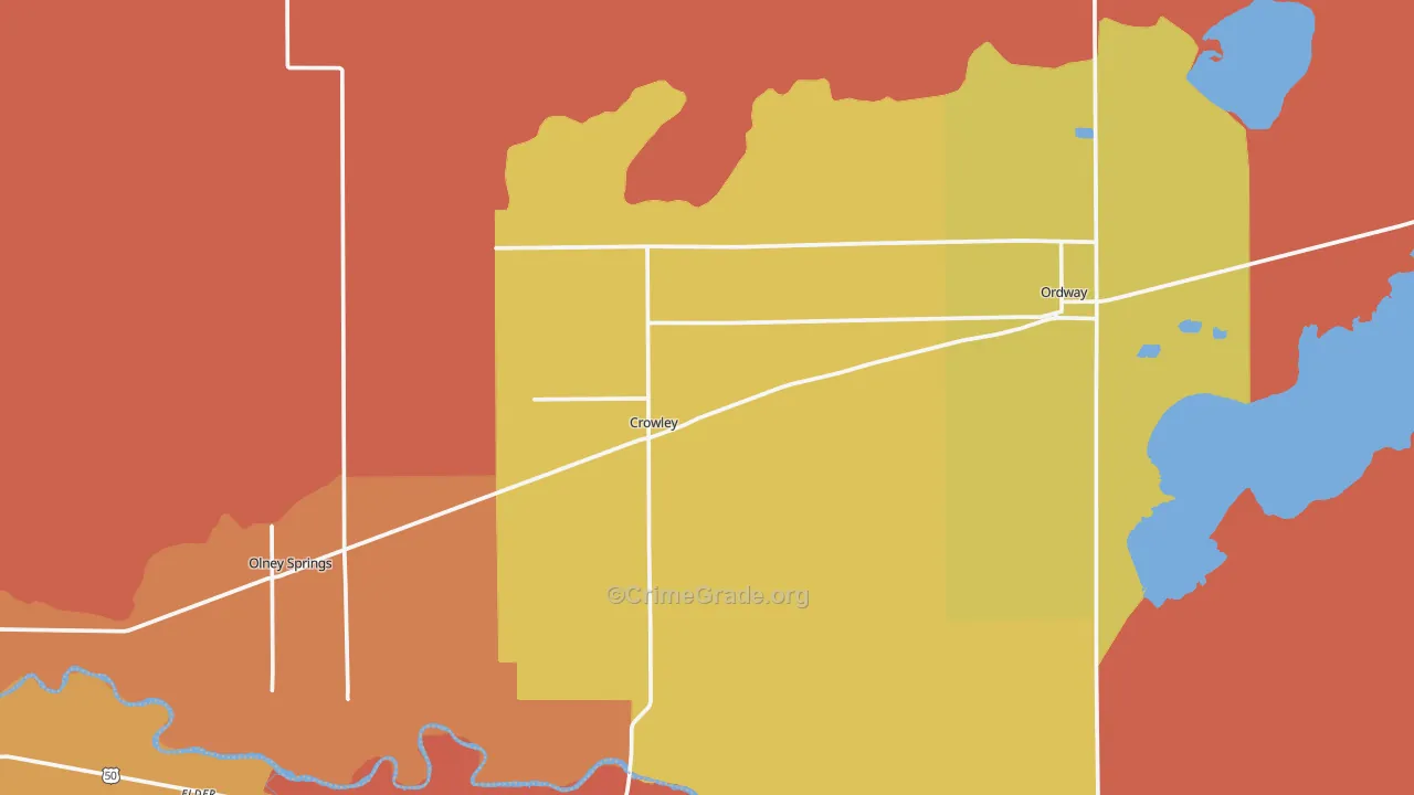 Crowley, CO Map of Vandalism Rates