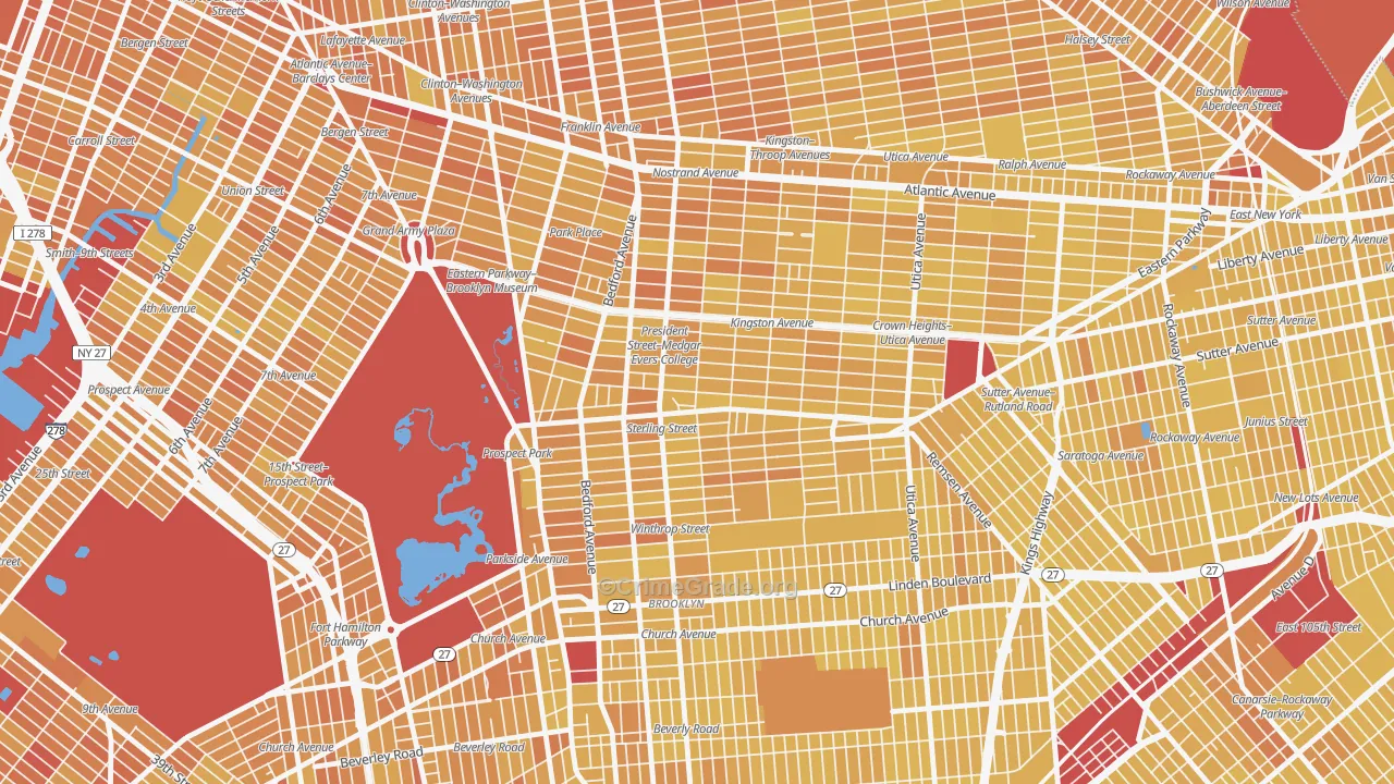 Crown Heights, Brooklyn, NY Map of Vandalism Rates