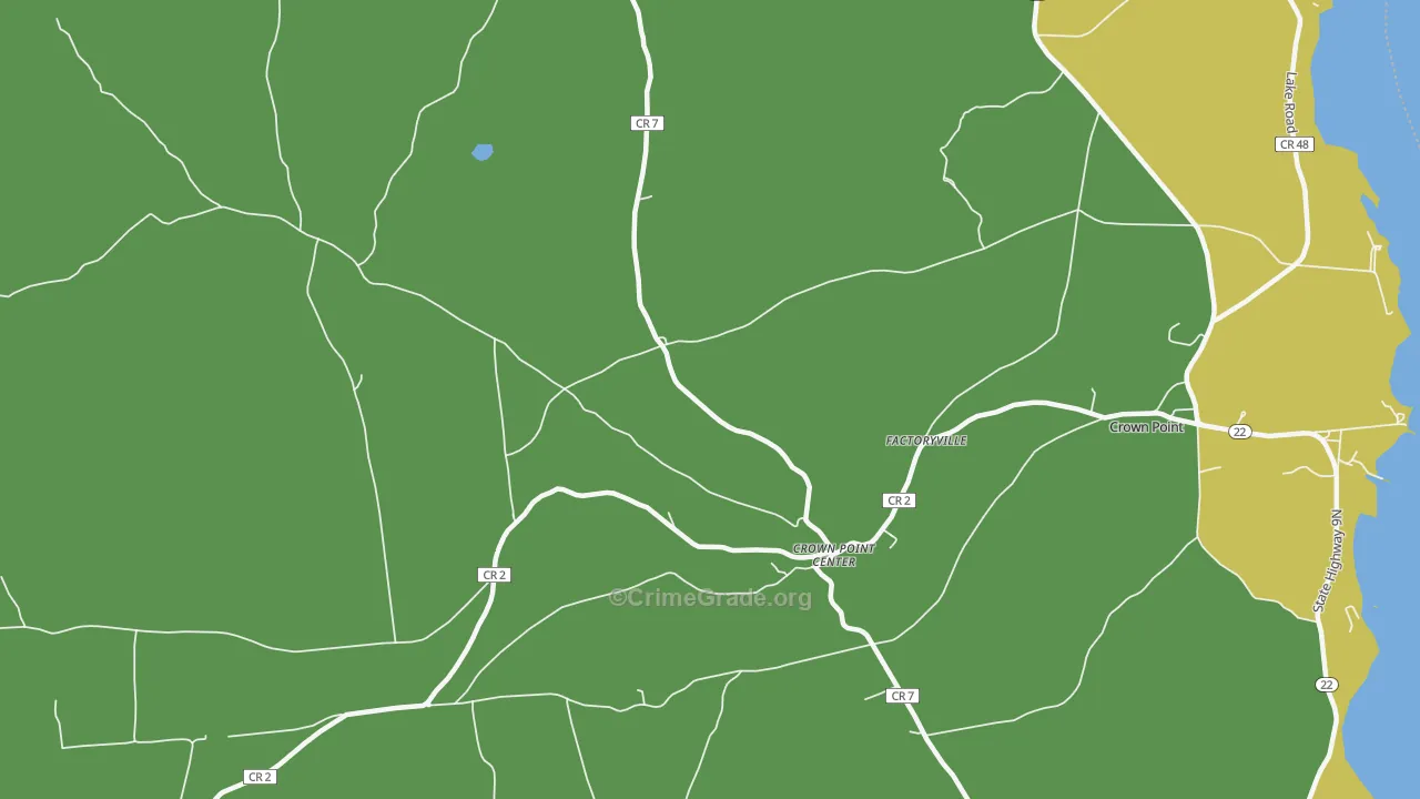 Crown Point Center, NY Map of Vandalism Rates