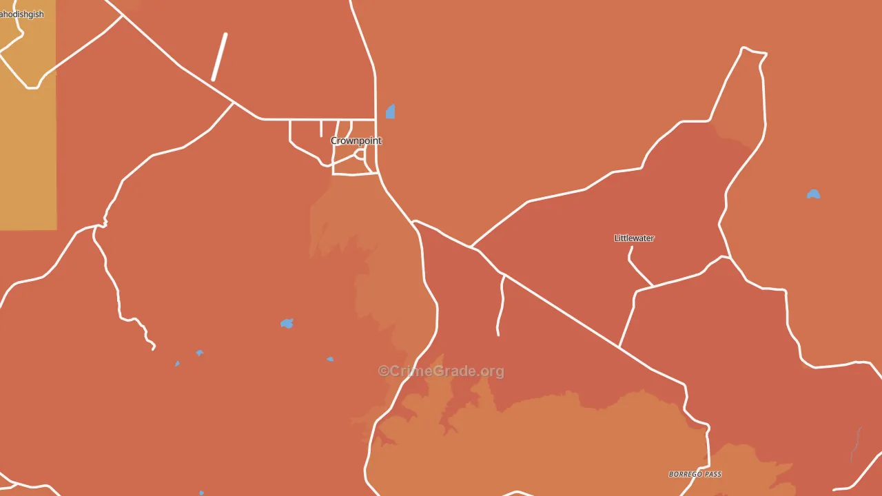 Crownpoint, NM Map of Vandalism Rates