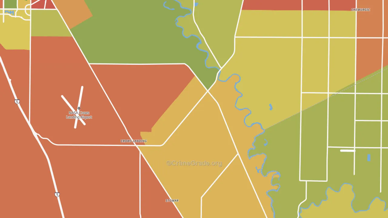 Crows Landing, CA Map of Vandalism Rates