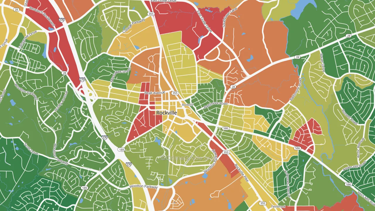 Croydon Park, Rockville, MD Map of Vandalism Rates