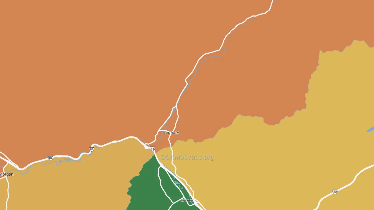 Croydon, UT Map of Vandalism Rates