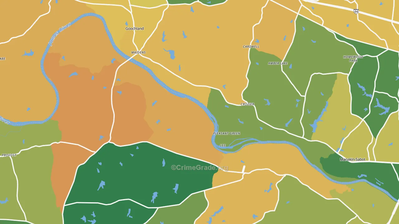 Crozier, VA Map of Vandalism Rates