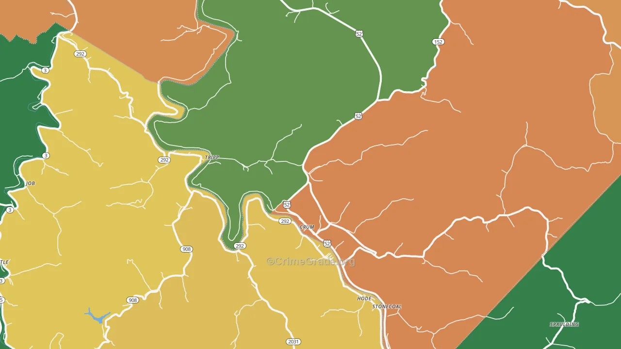 Crum, WV Map of Vandalism Rates