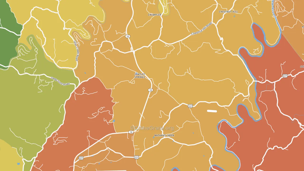 Crumpler, NC Map of Vandalism Rates