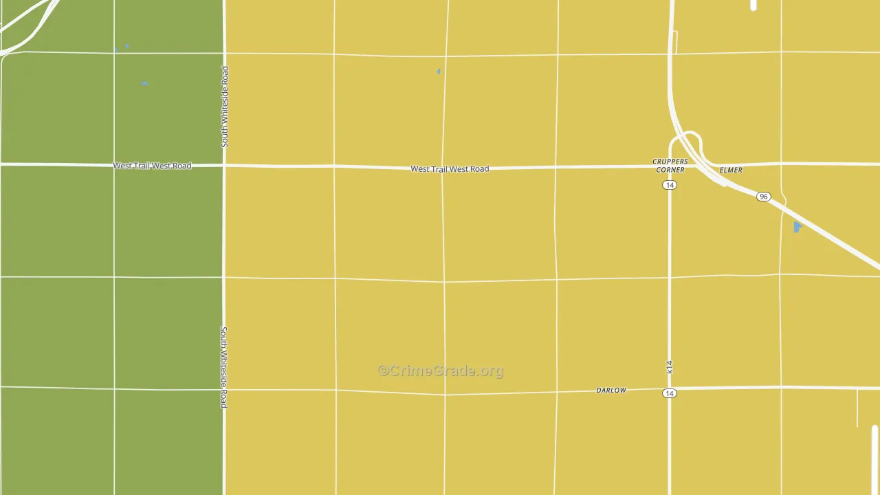 Cruppers Corner, KS Map of Vandalism Rates