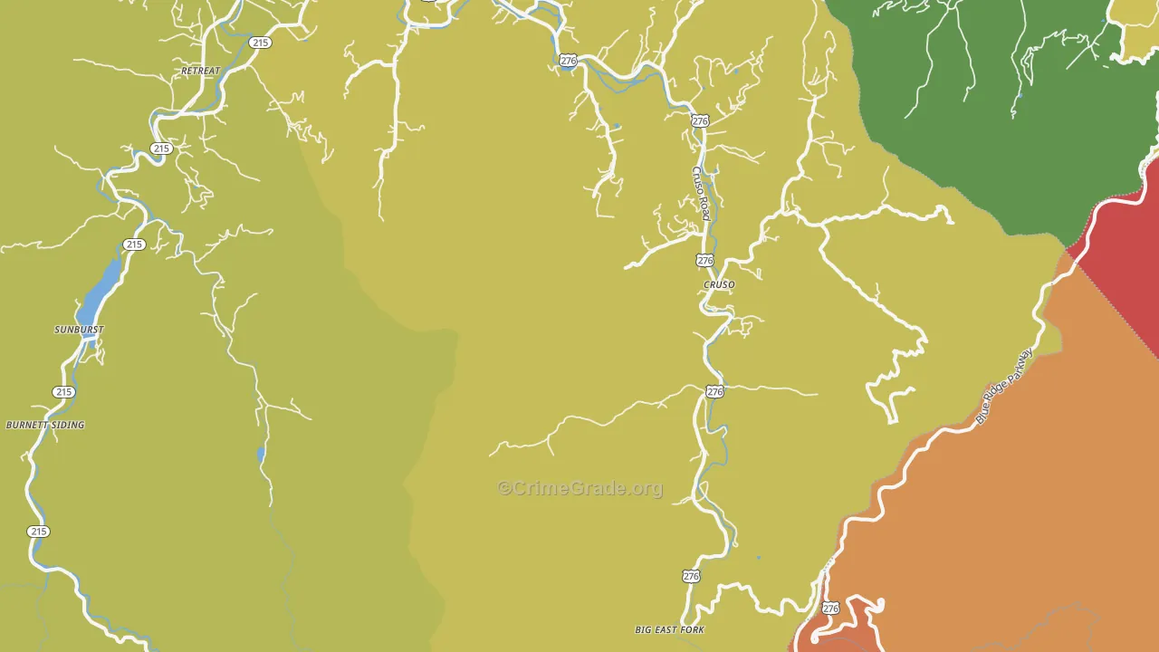 Cruso, NC Map of Vandalism Rates