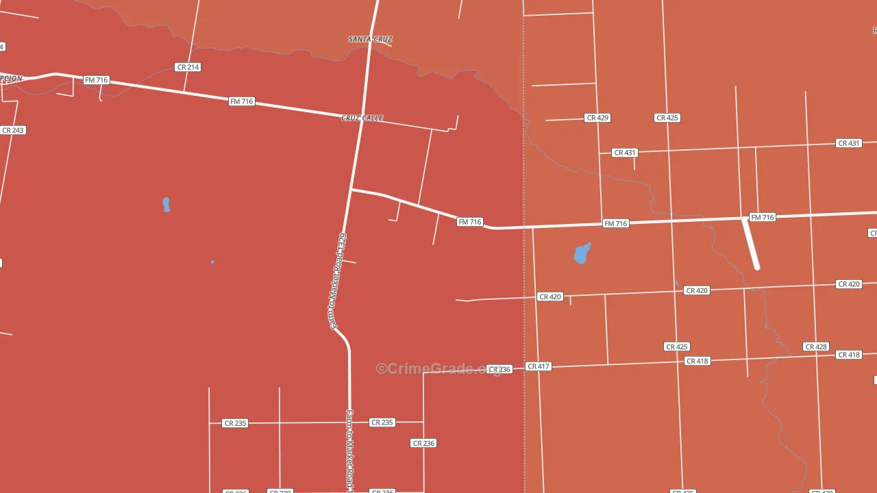 Cruz Calle, TX Map of Vandalism Rates