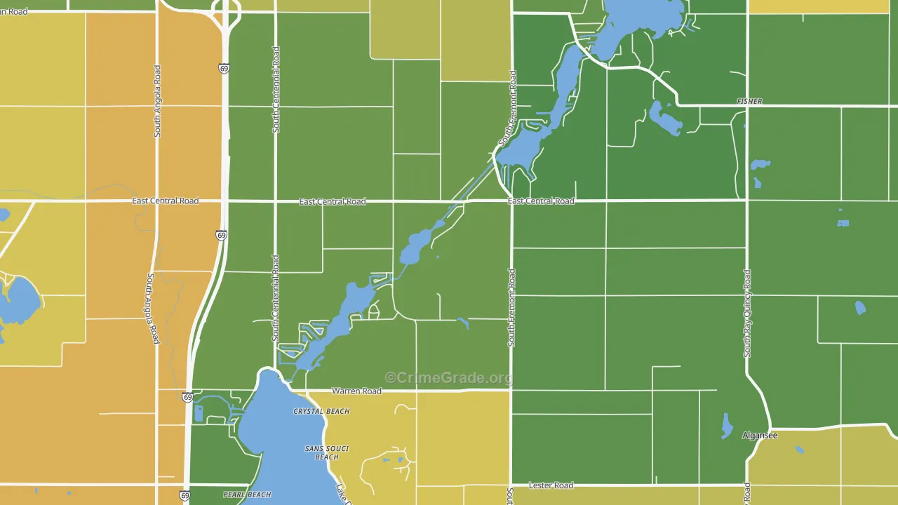 Crystal Beach, MI Map of Vandalism Rates