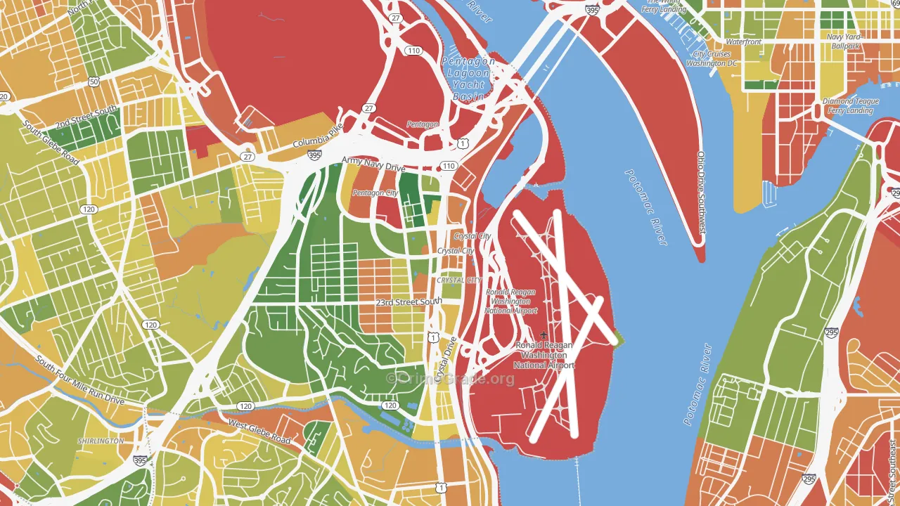Crystal City, Arlington, VA Map of Vandalism Rates