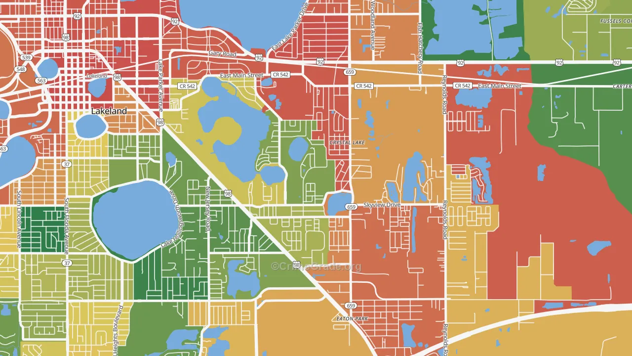Crystal Lake, FL Map of Vandalism Rates