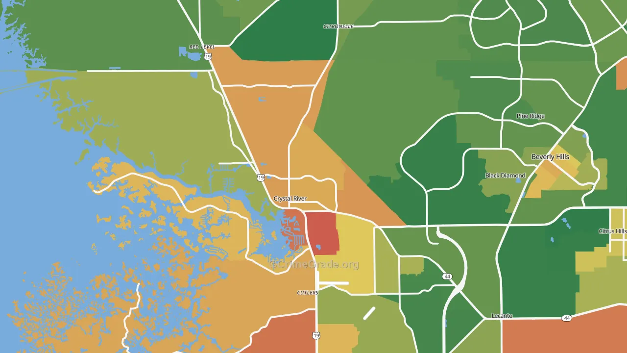 Crystal River, FL Map of Vandalism Rates