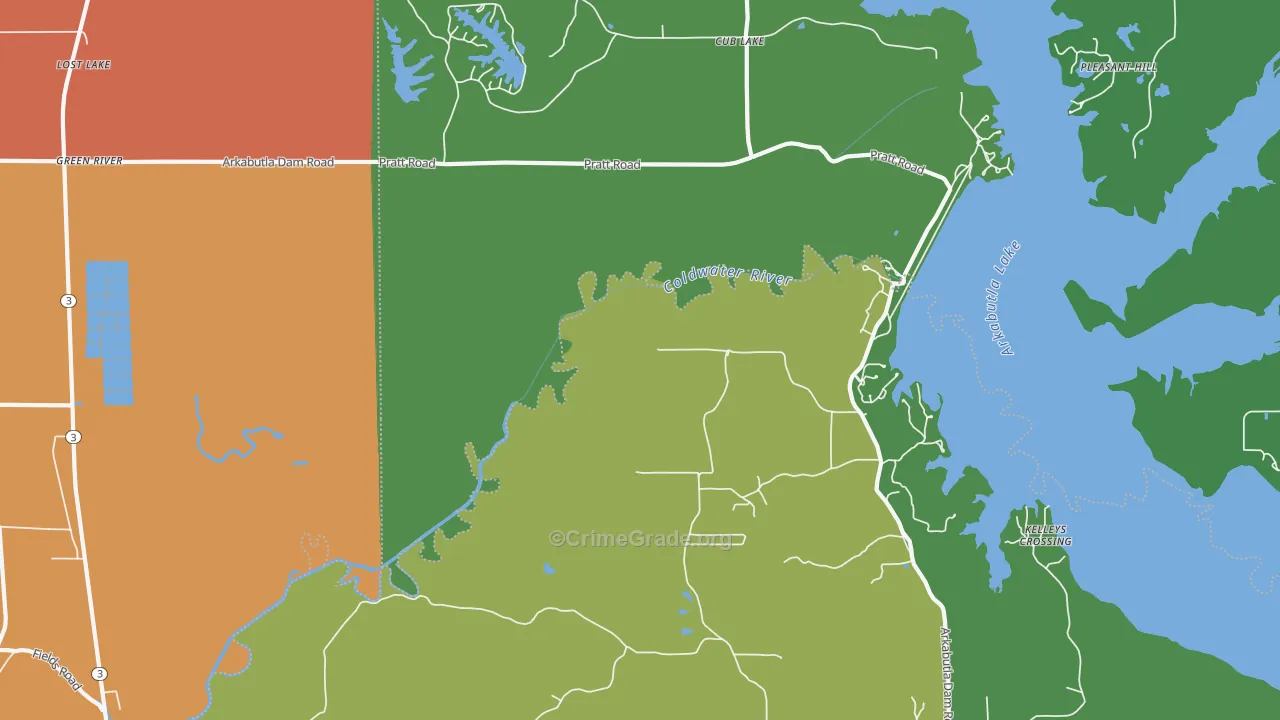 Cub Lake, MS Map of Vandalism Rates