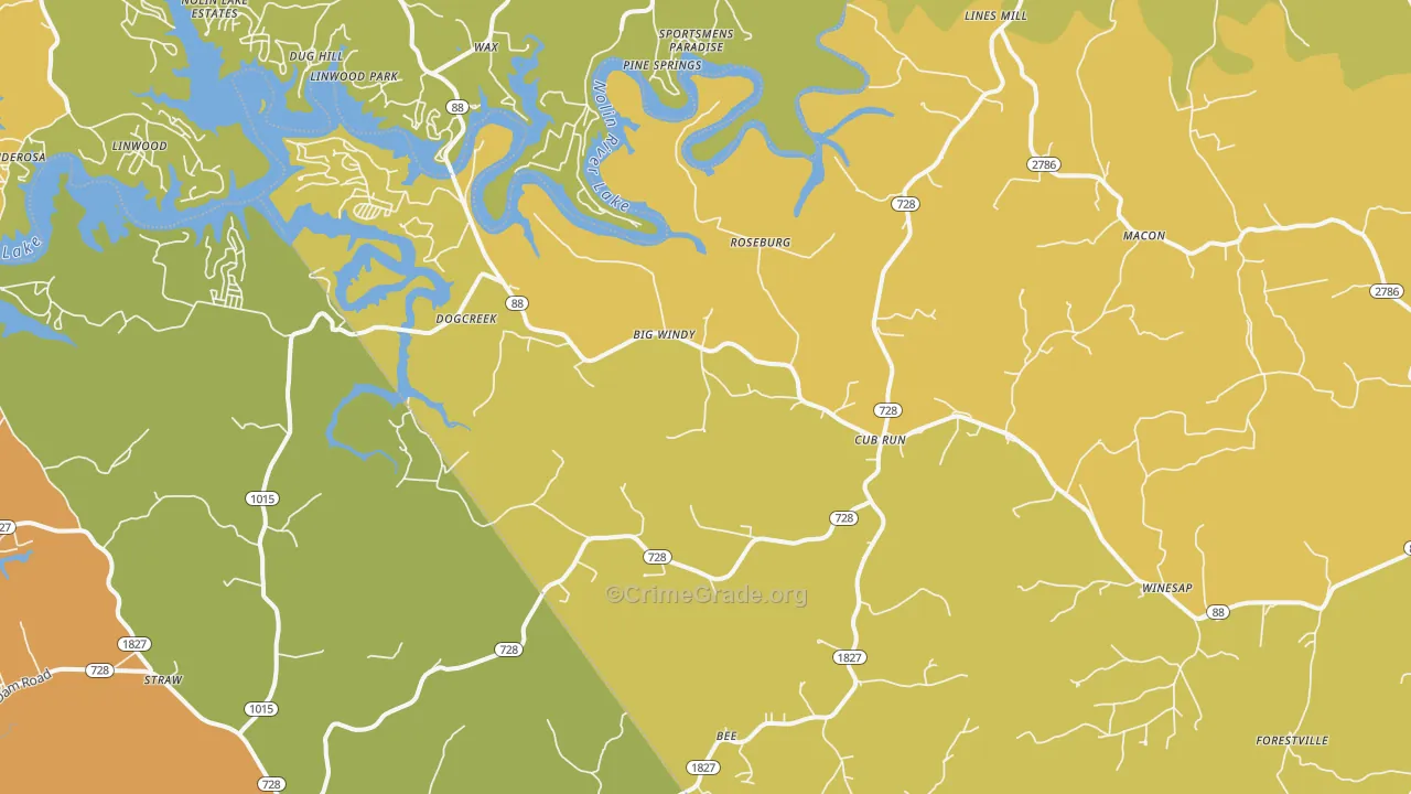 Cub Run, KY Map of Vandalism Rates