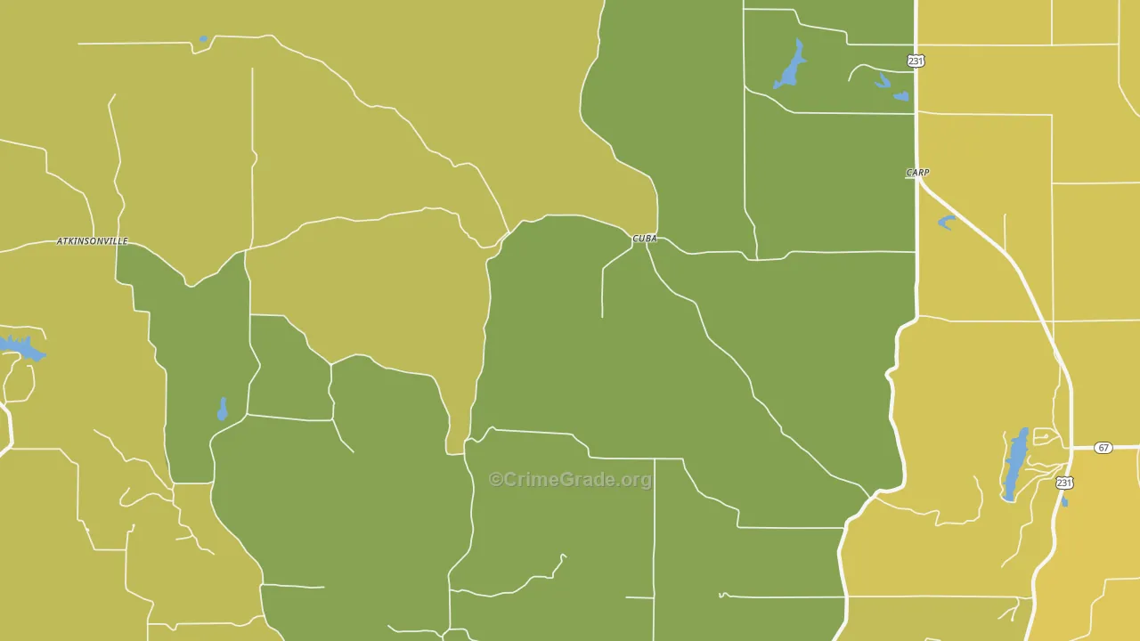 Cuba, IN Map of Vandalism Rates