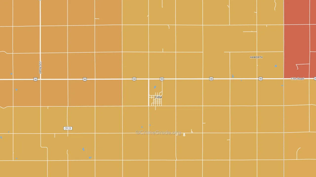 Cuba, KS Map of Vandalism Rates