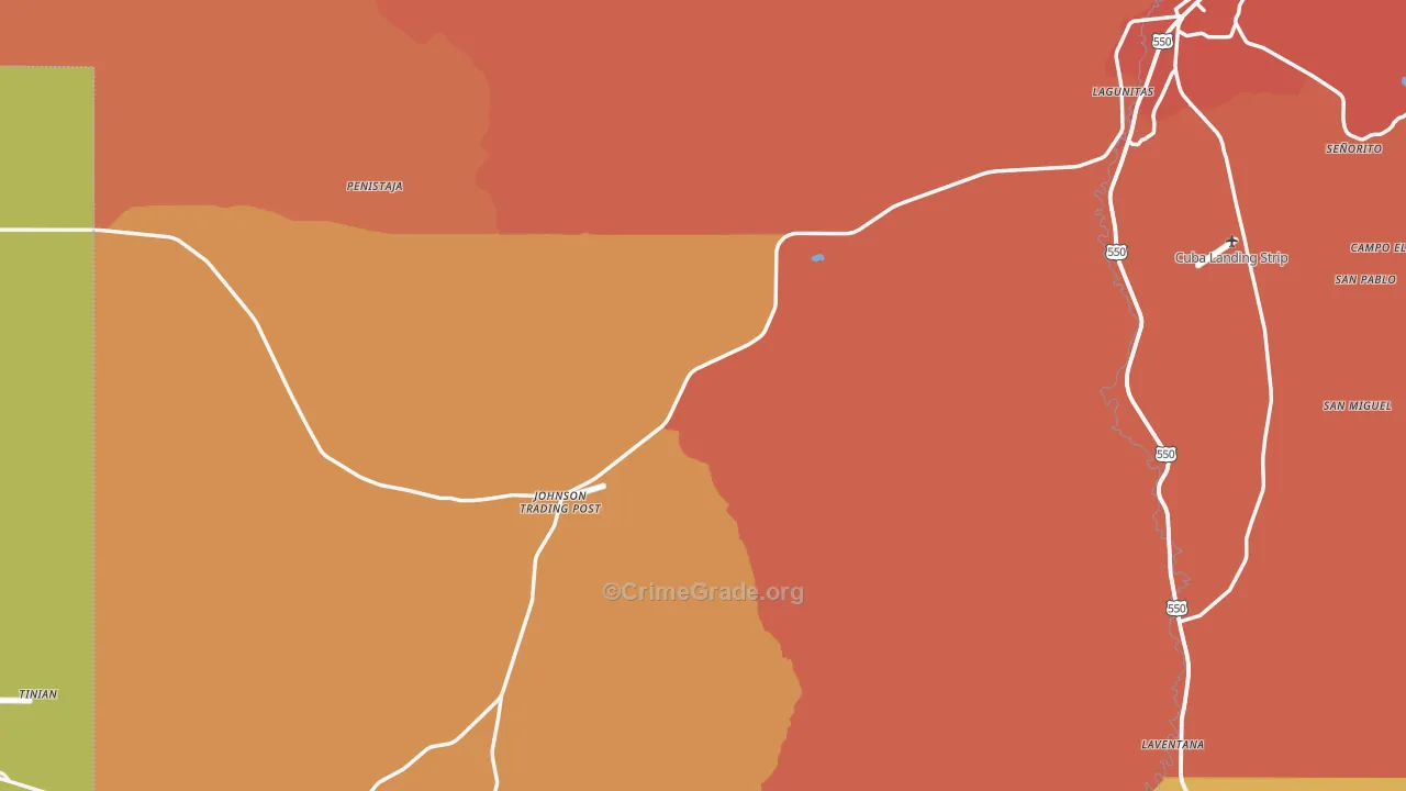 Cuba, NM Map of Vandalism Rates
