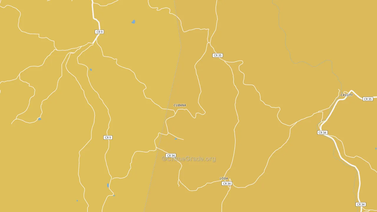 Cubana, WV Map of Vandalism Rates