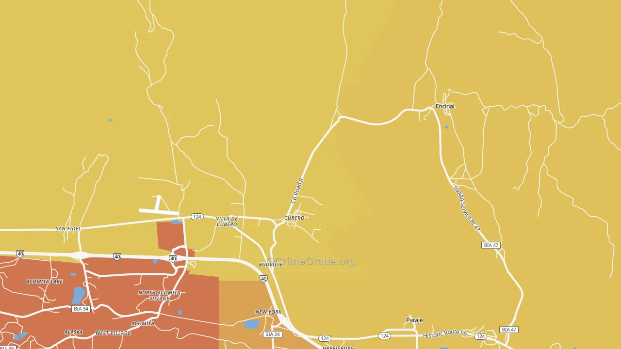 Cubero, NM Map of Vandalism Rates