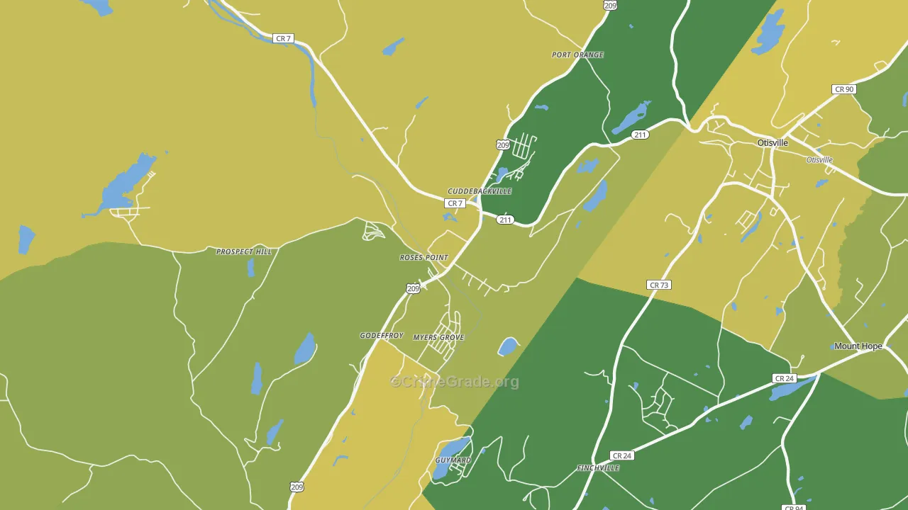 Cuddebackville, NY Map of Vandalism Rates