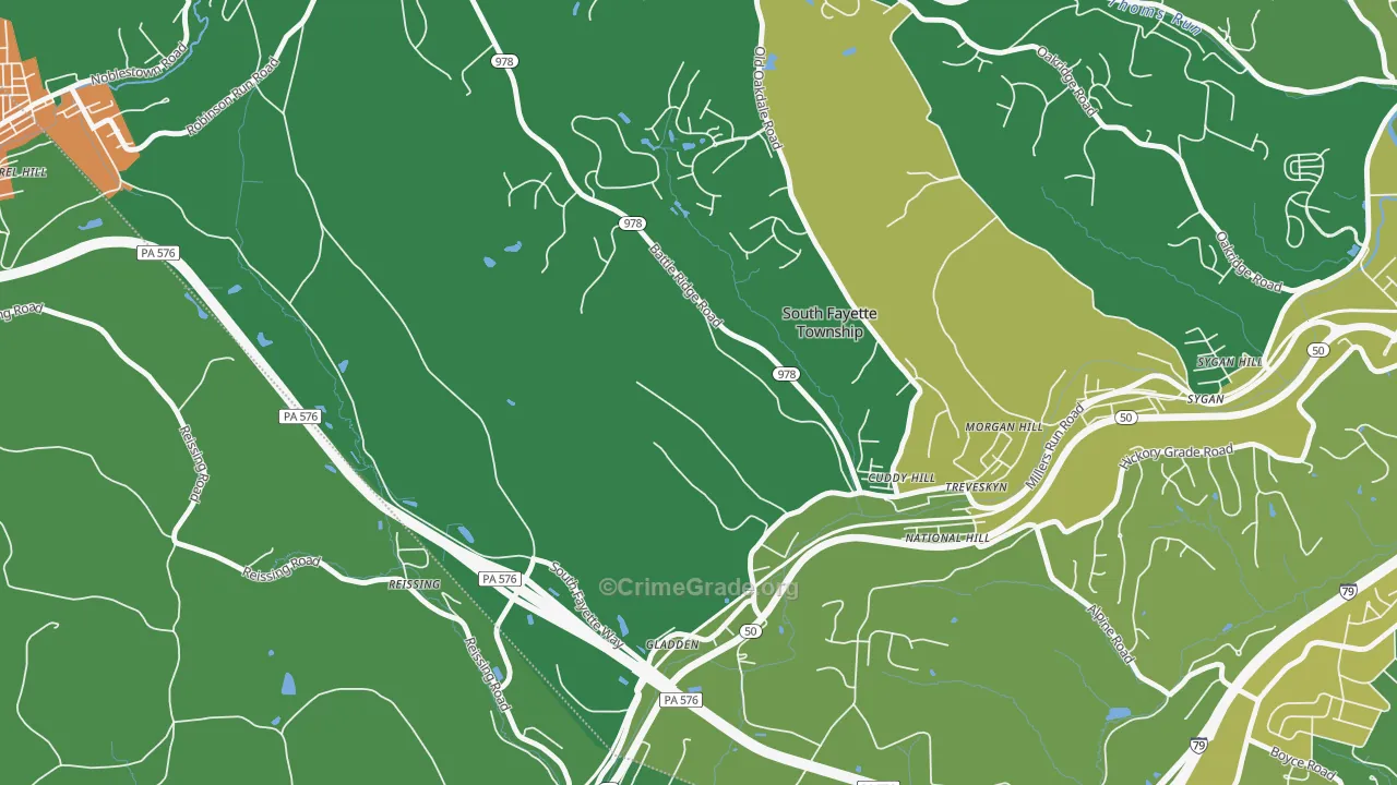 Cuddy, PA Map of Vandalism Rates