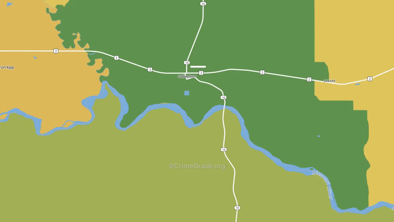Culbertson, MT Map of Vandalism Rates