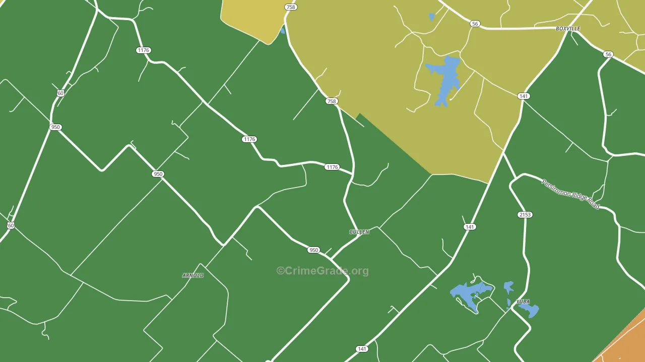 Cullen, KY Map of Vandalism Rates