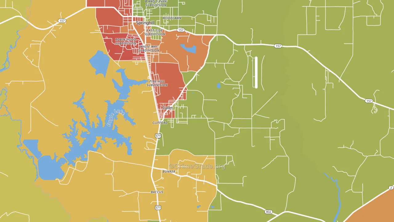 Cullen, LA Map of Vandalism Rates