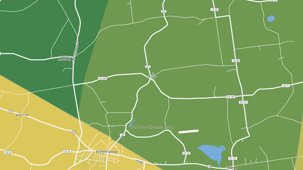 Cullen, NY Map of Vandalism Rates