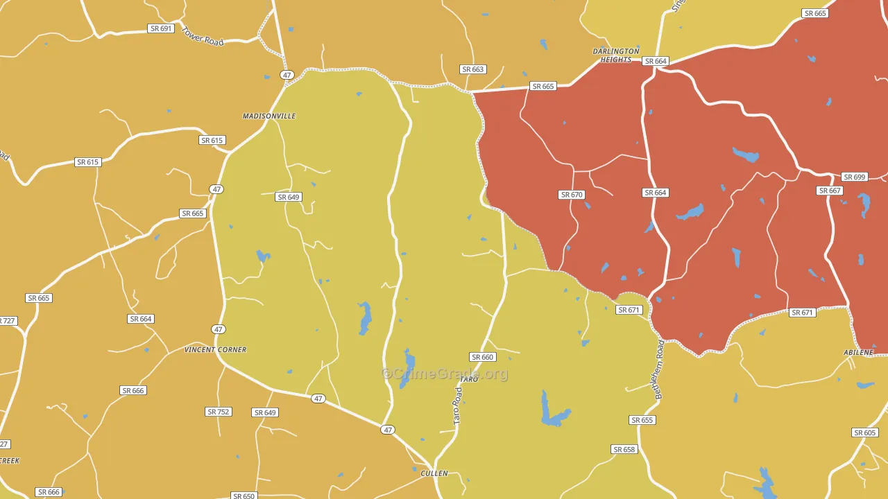 Cullen, VA Map of Vandalism Rates