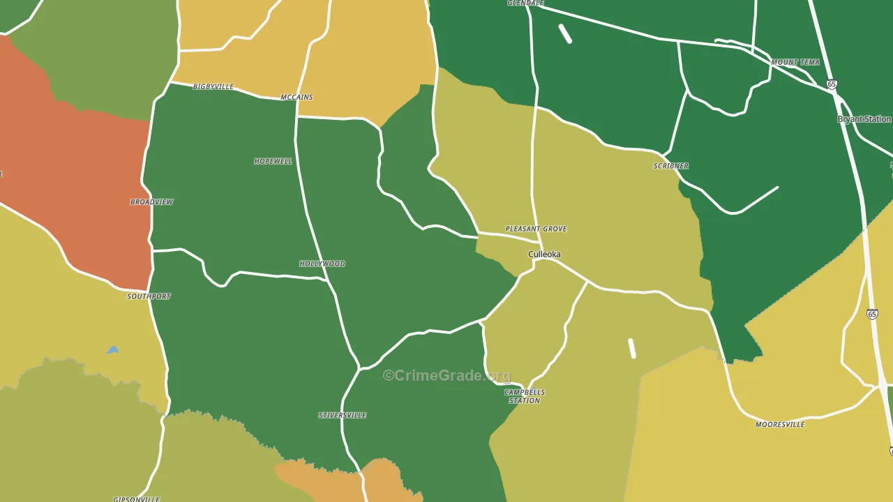 Culleoka, TN Map of Vandalism Rates