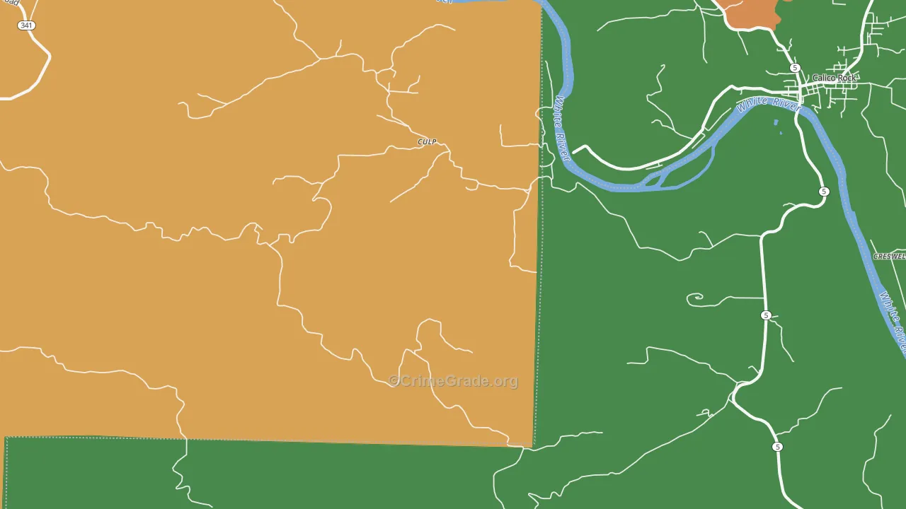 Culp, AR Map of Vandalism Rates