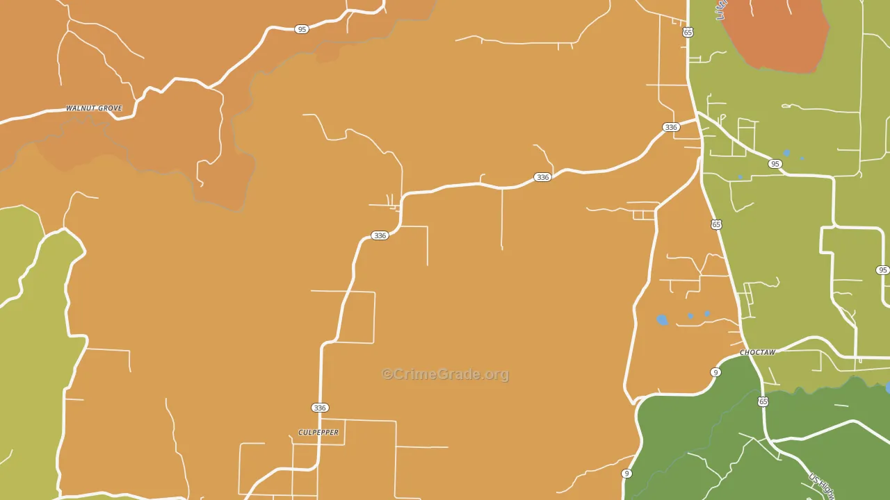 Culpeper, AR Map of Vandalism Rates