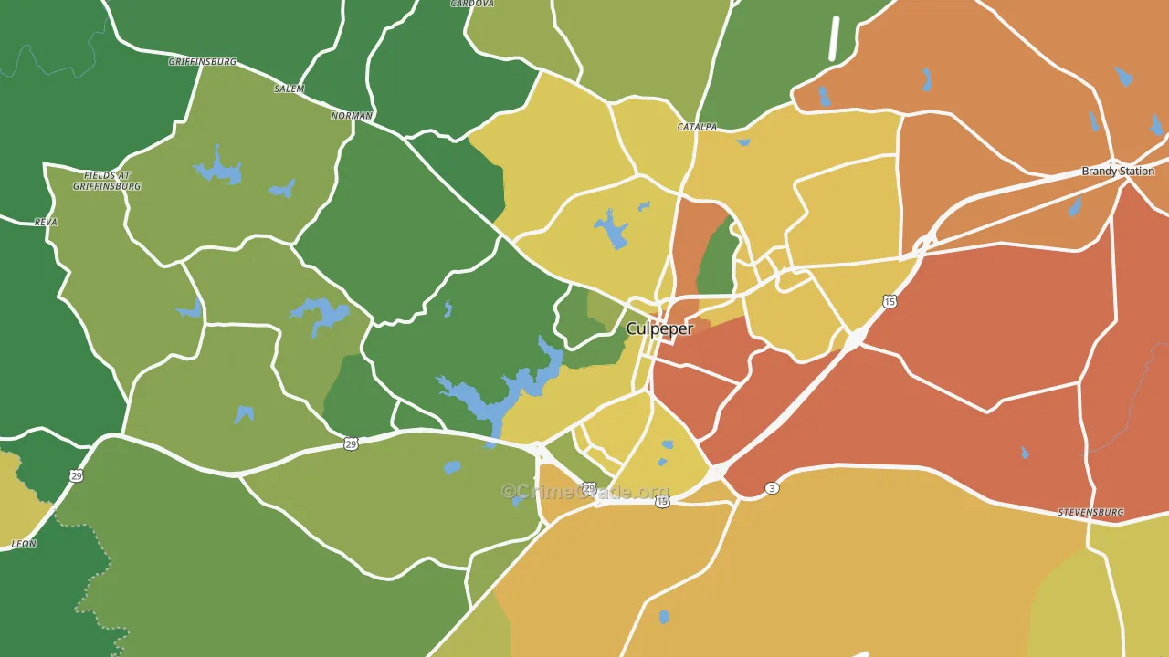 Culpeper, VA Map of Vandalism Rates