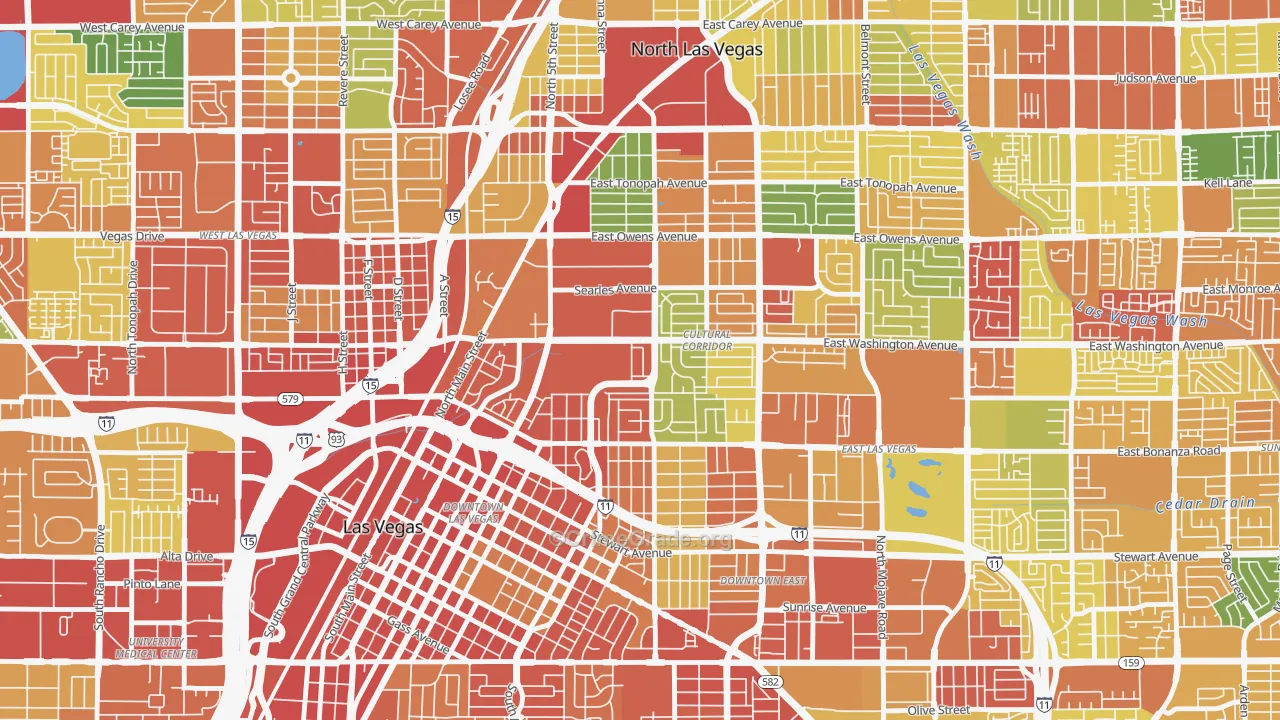 Cultural Corridor, Las Vegas, NV Map of Vandalism Rates