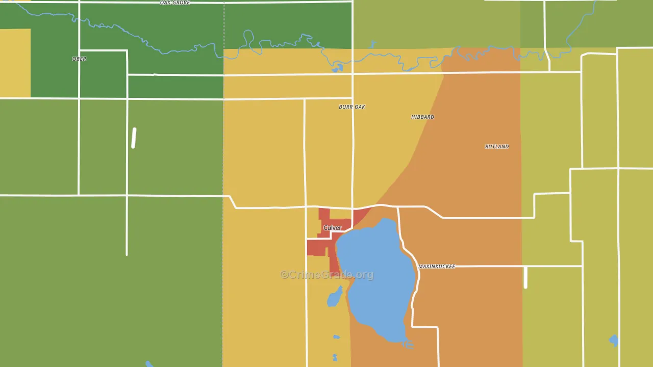 Culver, IN Map of Vandalism Rates