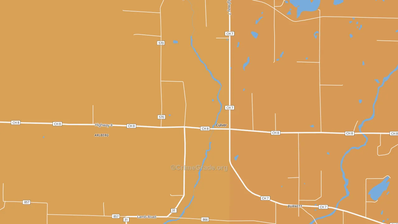 Culver, MN Map of Vandalism Rates