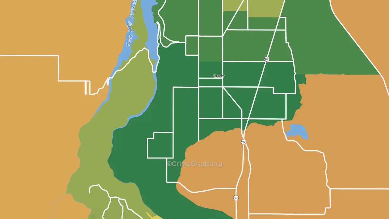 Culver, OR Map of Vandalism Rates